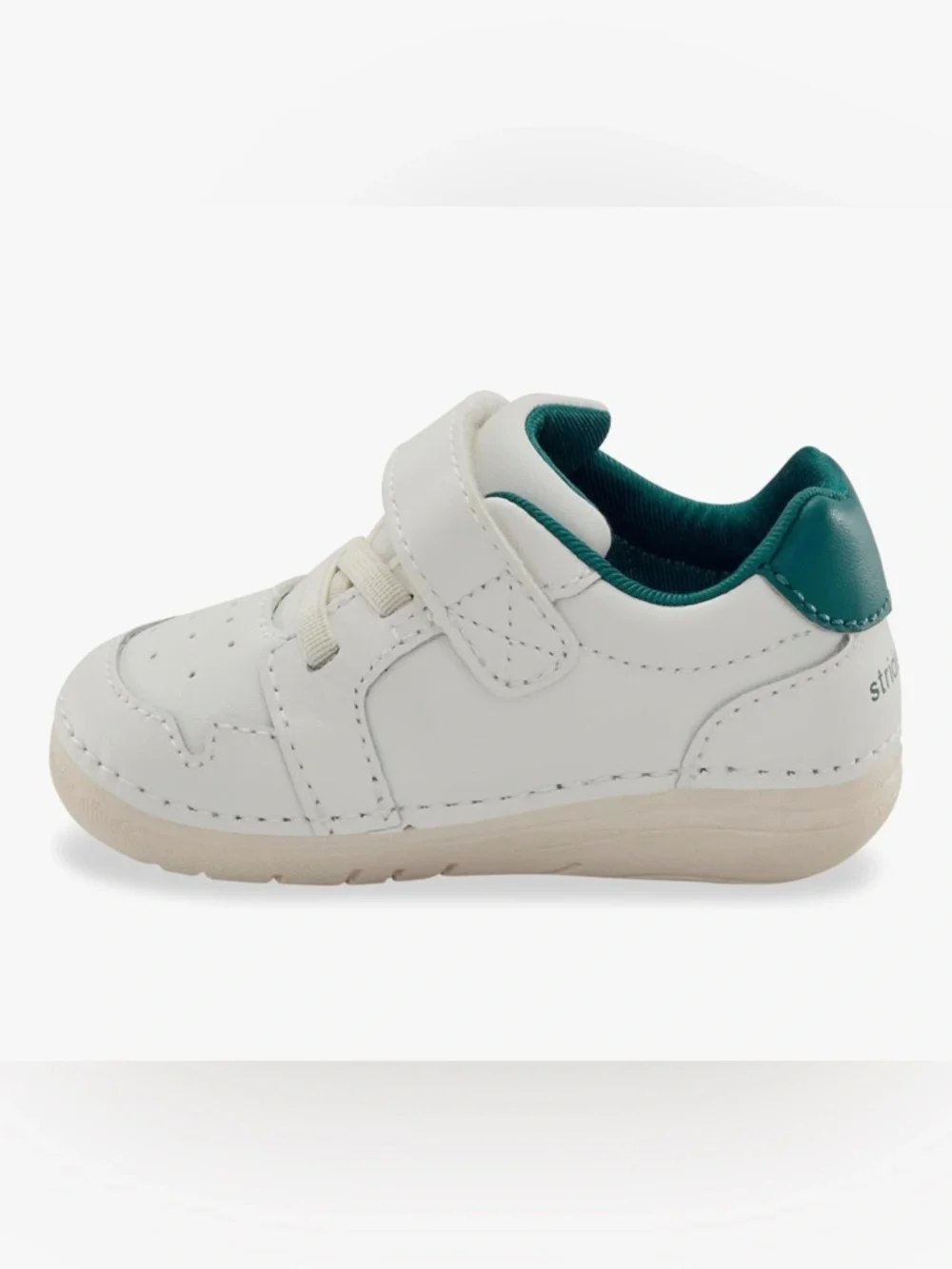 Stride Rite White & Teal Star Velcro Toddler Sneaker - Picture 3 of 12